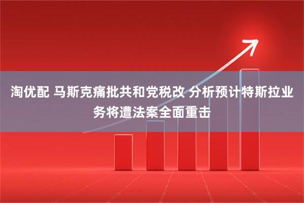 淘优配 马斯克痛批共和党税改 分析预计特斯拉业务将遭法案全面重击