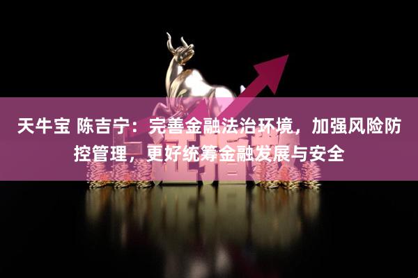 天牛宝 陈吉宁：完善金融法治环境，加强风险防控管理，更好统筹金融发展与安全