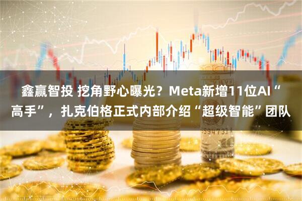 鑫赢智投 挖角野心曝光？Meta新增11位AI“高手”，扎克伯格正式内部介绍“超级智能”团队